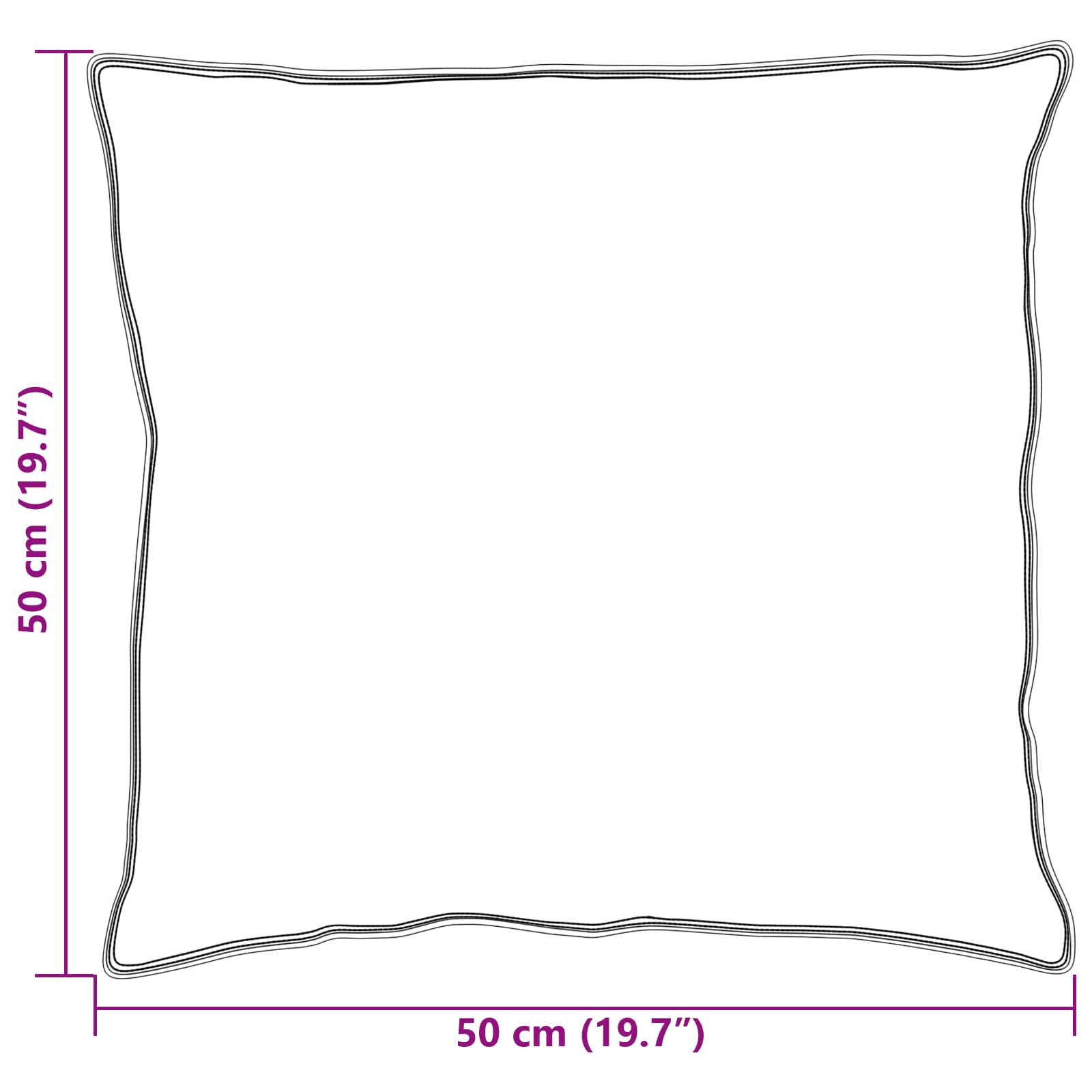 Jastuk s jastukom 2 pcs Bijelo 50 x 50 cm Pamuk