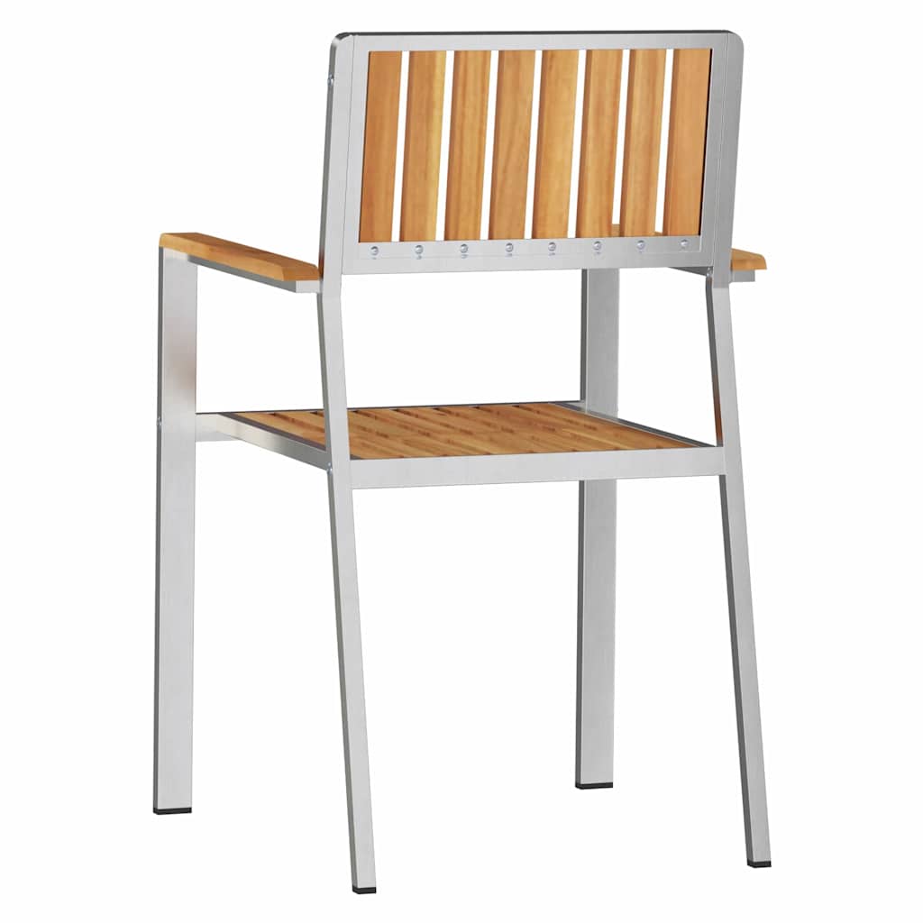 Vrtna stolica 2 pcs Smeđa 56 x 54,5 x 87 cm Čvrsto teak drvo