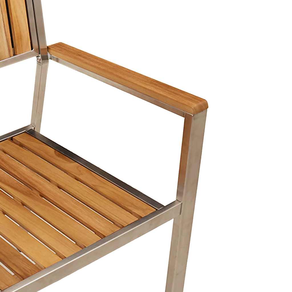 Vrtna stolica 4 pcs Smeđa 56 x 54,5 x 87 cm Čvrsto teak drvo