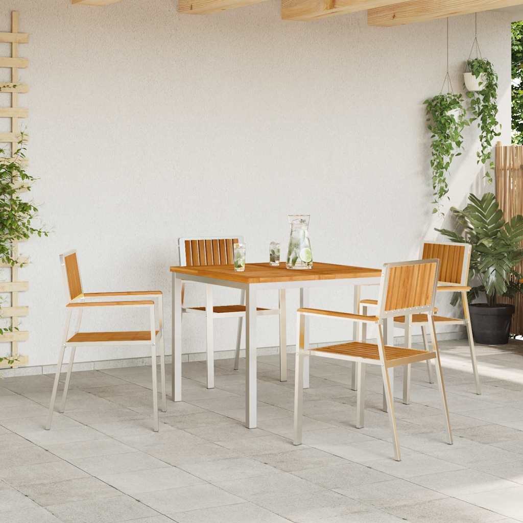 Vrtna stolica 4 pcs Smeđa 56 x 54,5 x 87 cm Čvrsto teak drvo