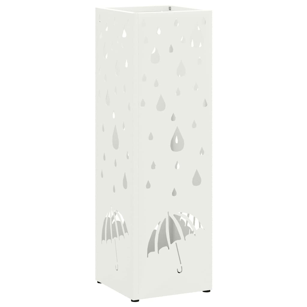 Stalak za kišobran s pohranom Bijelo 15,5 x 15,5 x 49 cm Metal