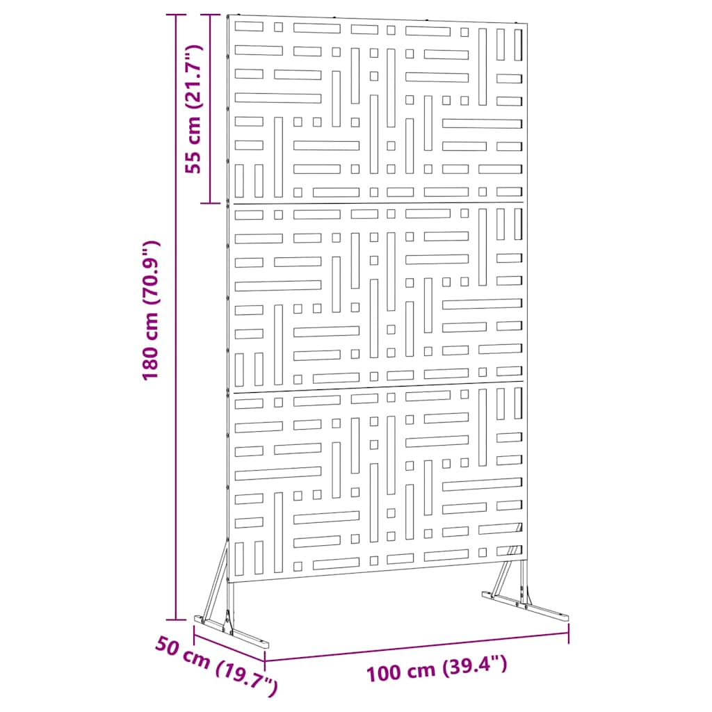 Zaslon za privatnost Maslinasta 100 x 50 x 180 cm Čelik