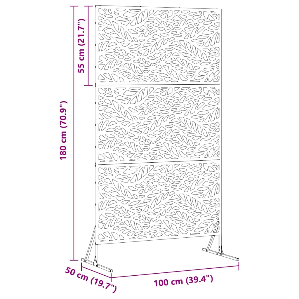 Zaslon za privatnost 100 x 50 x 180 cm Čelik Maslinastozelena
