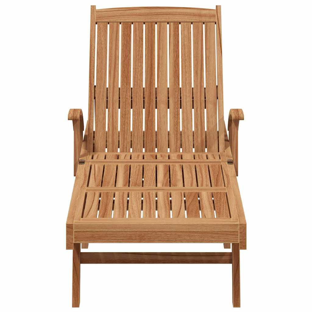 Ležaljka za sunčanje s jastukom 2 pcs Smeđa Čvrsto teak drvo