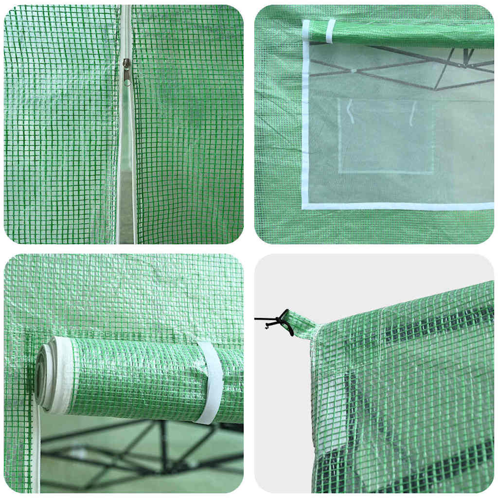 Staklenik s sklopivim okvirom Zelena 290 x 430 x 315 cm Željezo