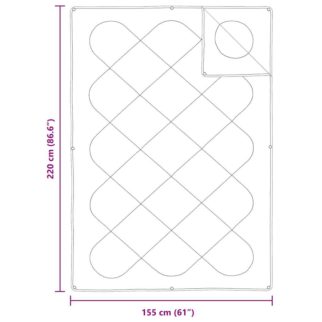 2-u-1 Punionica Bijelo 220 x 155 x 10 cm Poliester