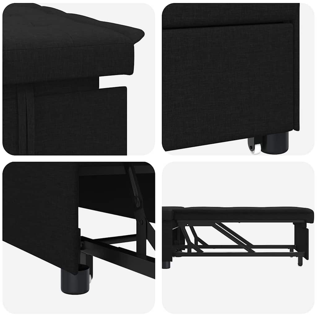 Krevet-sofa na razvlačenje Crna 194 x 50 x 82 cm tkanina