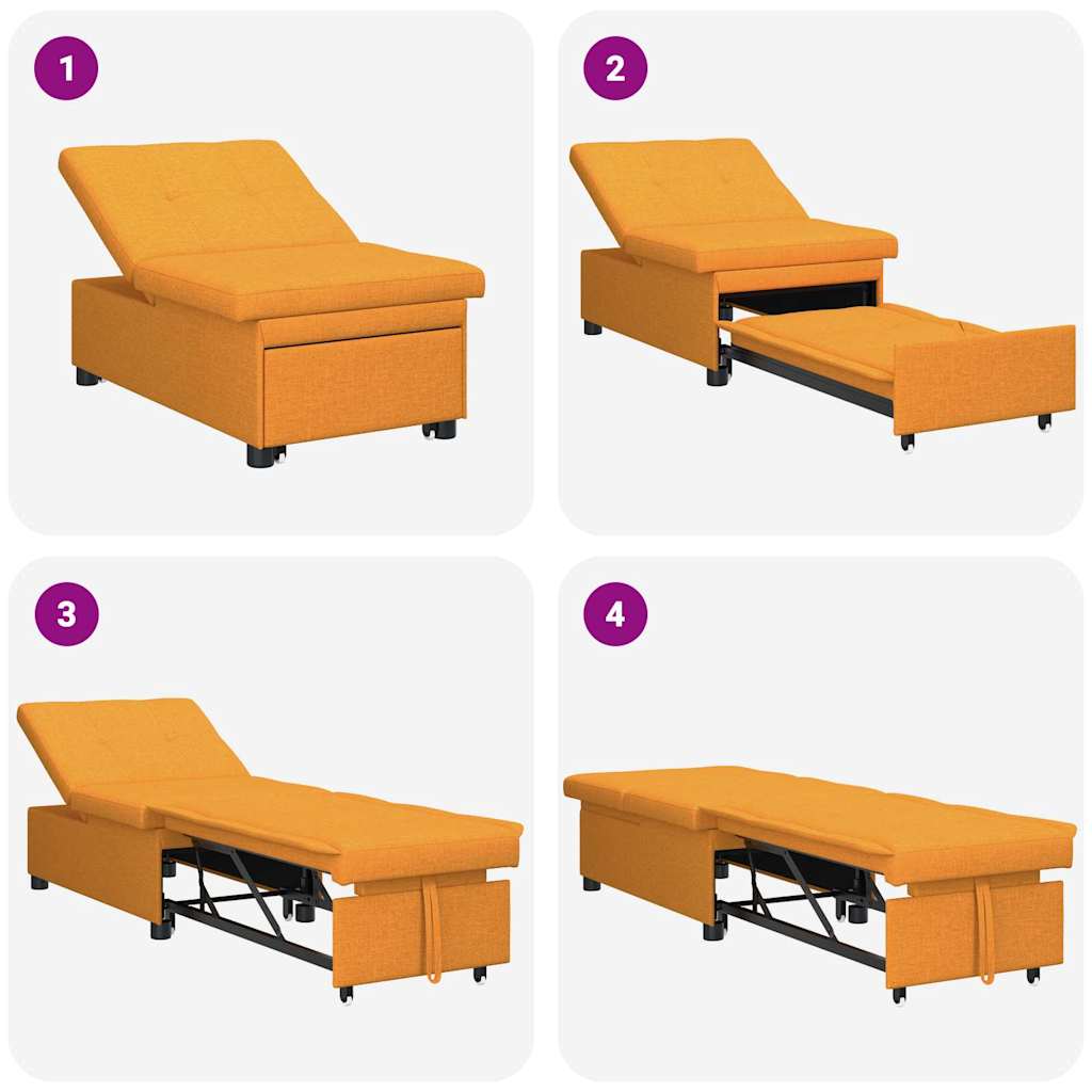 Krevet-sofa na razvlačenje Tamno žuta 194 x 50 x 82 cm tkanina