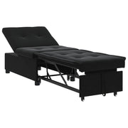 Krevet na razvlačenje Crna 194 x 67 x 82 cm Baršun