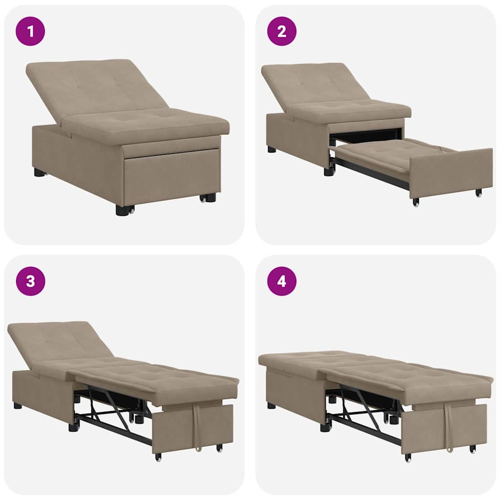 Krevet-sofa na razvlačenje Sivo-smeđa 194 x 67 x 82 cm