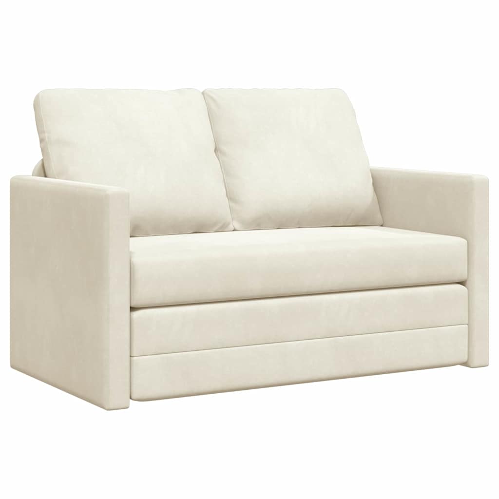 Krevet na razvlačenje Krema 204 x 122 x 60 cm Baršun
