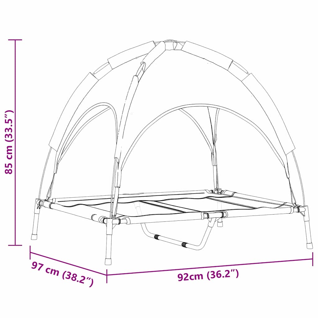 Krevet za psa Srebrno Siva 92 x 77 x 82,5 cm Čelik