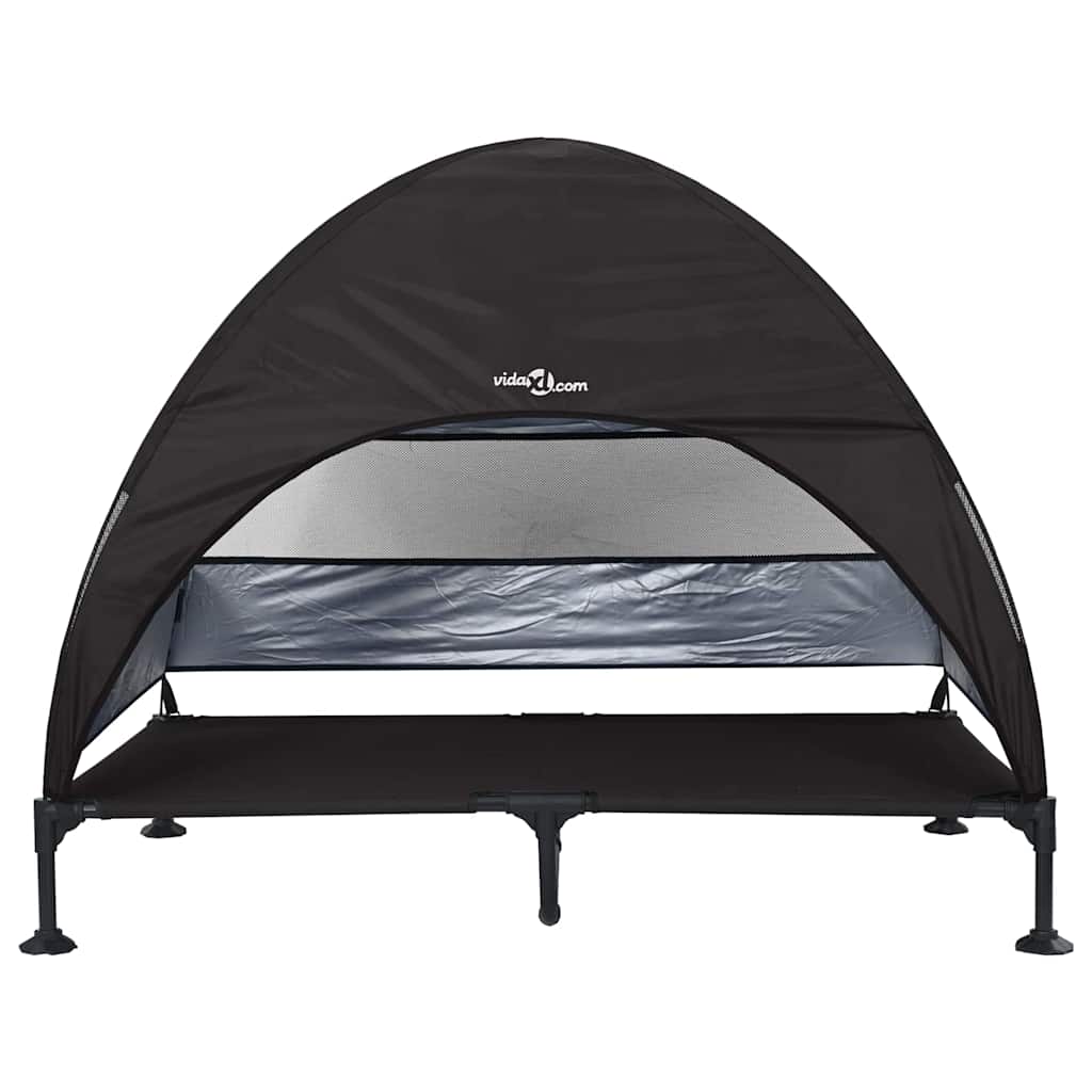 Povišeni krevet za pse Crna 127 x 81 x 108 cm Tkanina i čelik