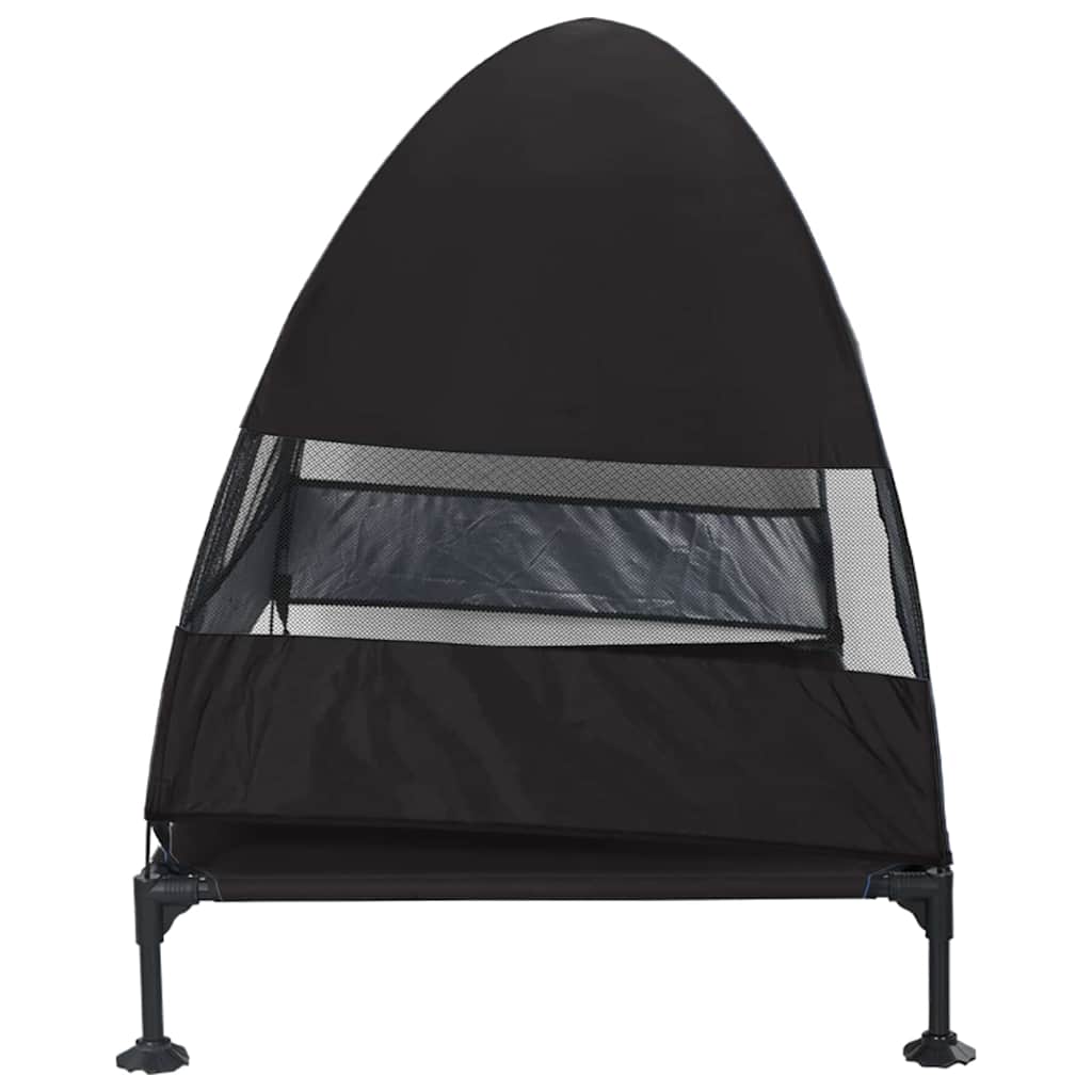 Povišeni krevet za pse Crna 127 x 81 x 108 cm Tkanina i čelik
