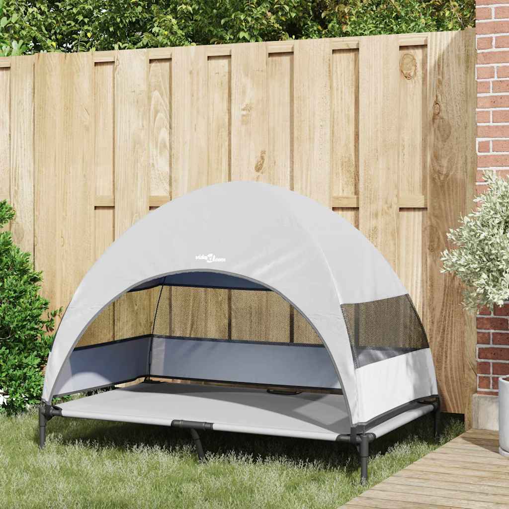 Povišeni krevet za pse Srebrno Siva 127 x 81 x 108 cm