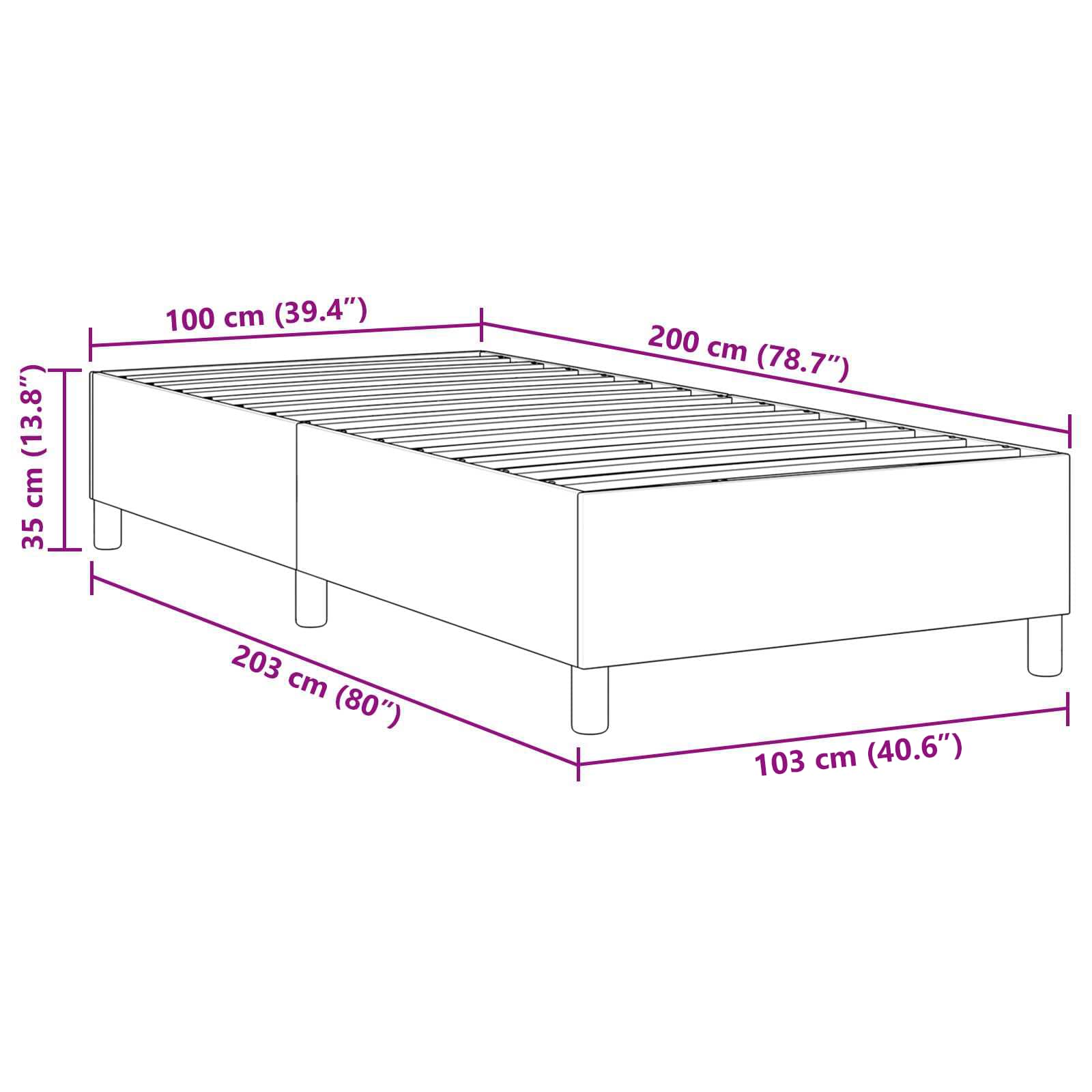 Krevetna platforma Svijetlo siva 100 x 200 cm Kordura tekstil