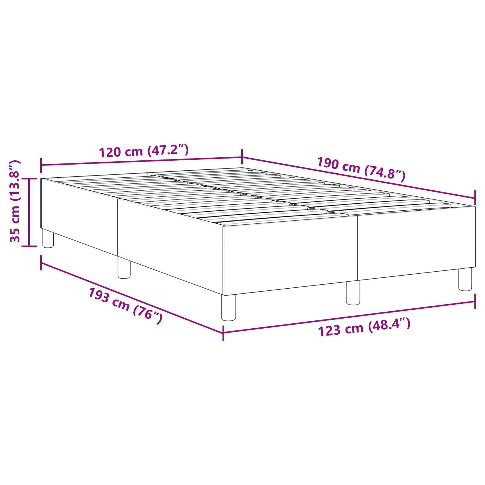 Krevetna platforma Tamno siva 120 x 190 cm Kordura tekstil