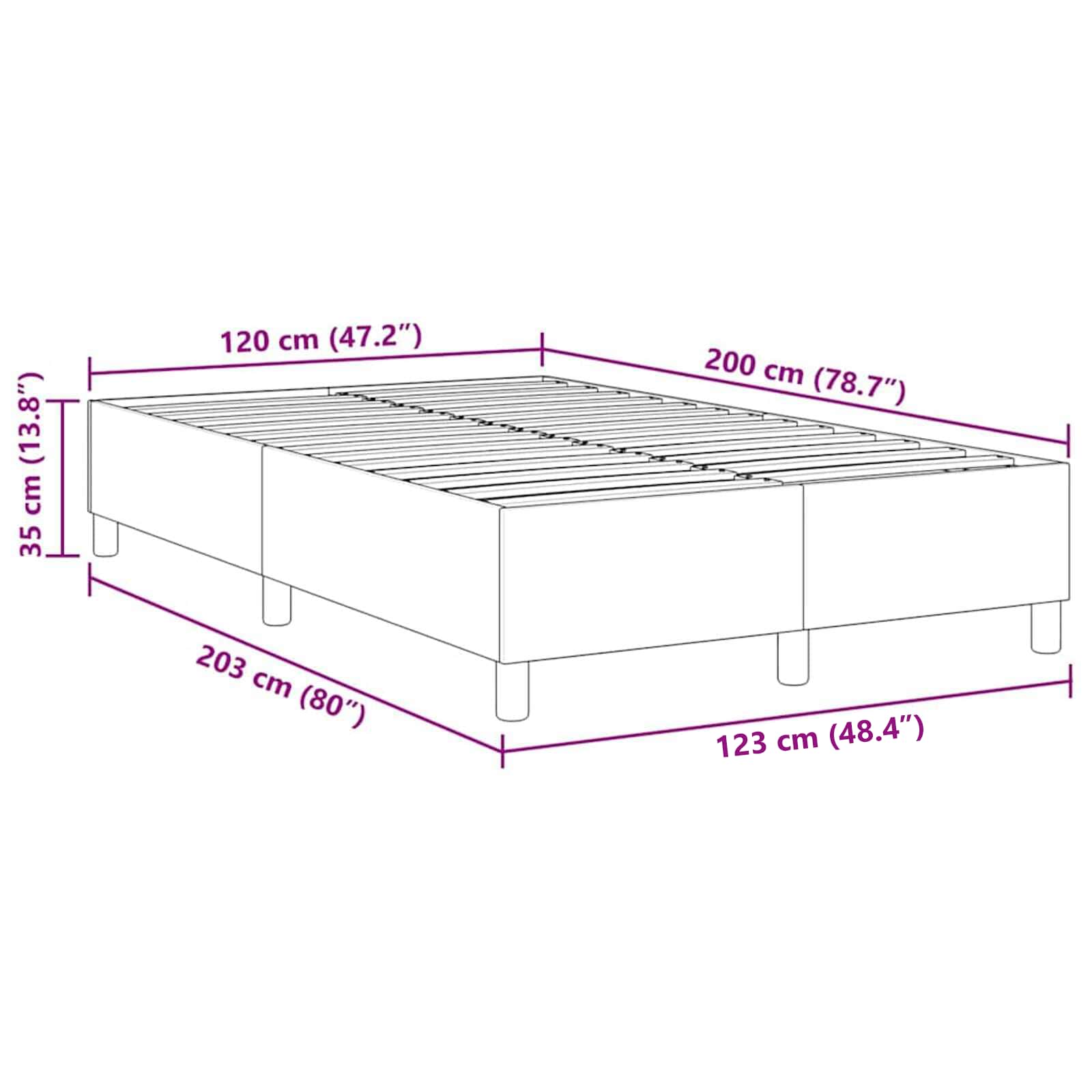 Krevetna platforma Plava 120 x 200 cm Kordura tekstil