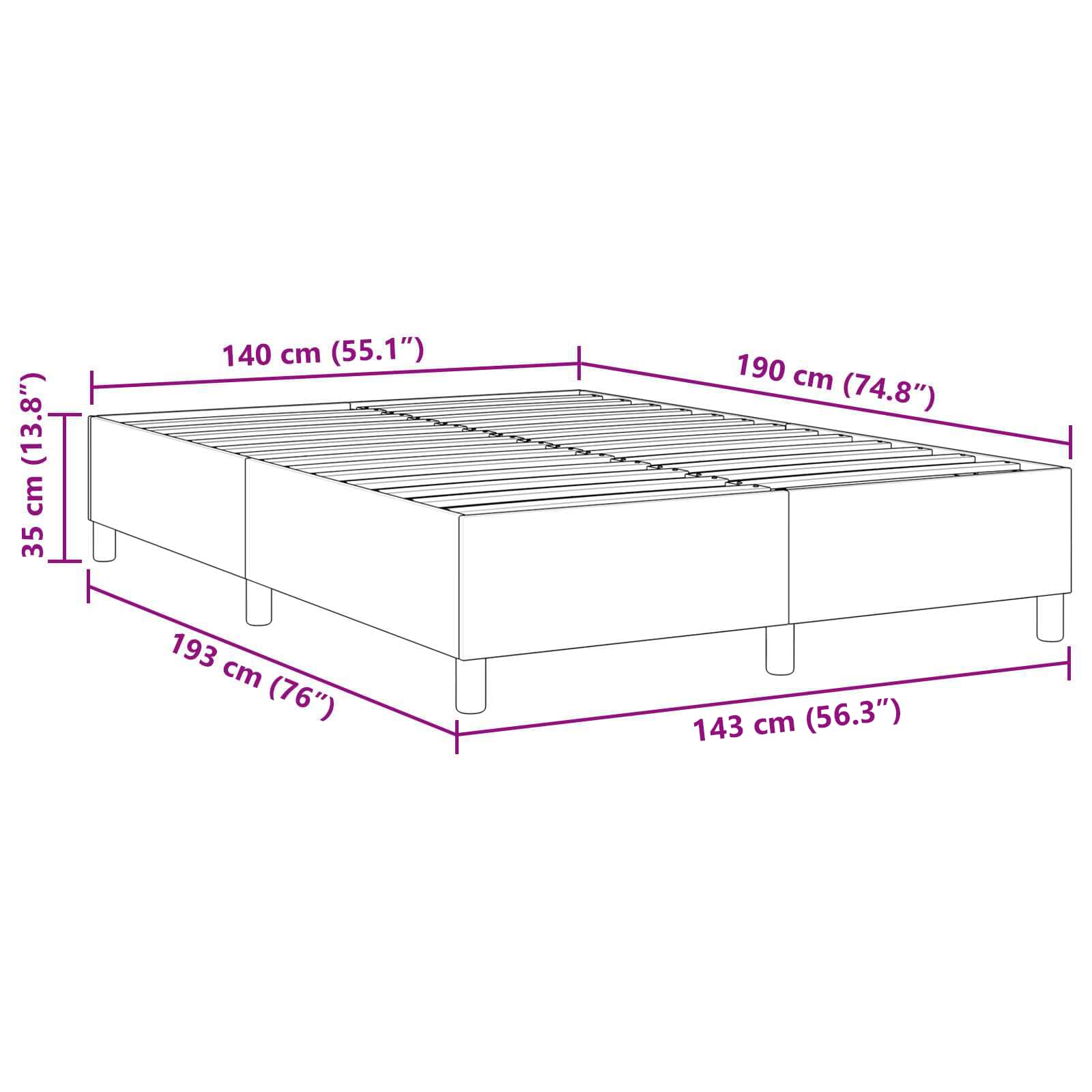 Krevetna platforma Svijetlo siva 140 x 190 cm Kordura tekstil