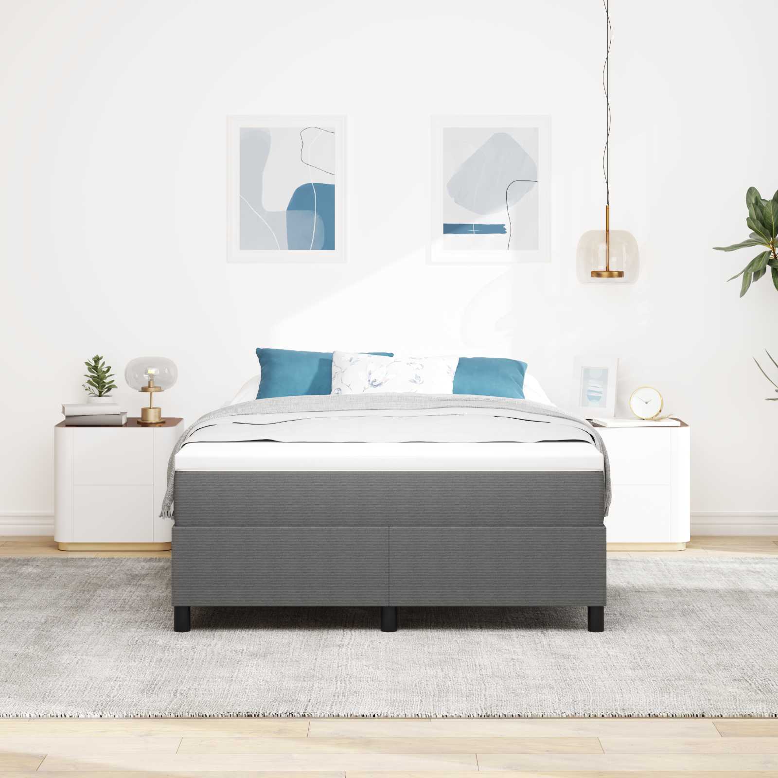 Krevetna platforma Svijetlo siva 140 x 200 cm Kordura tekstil