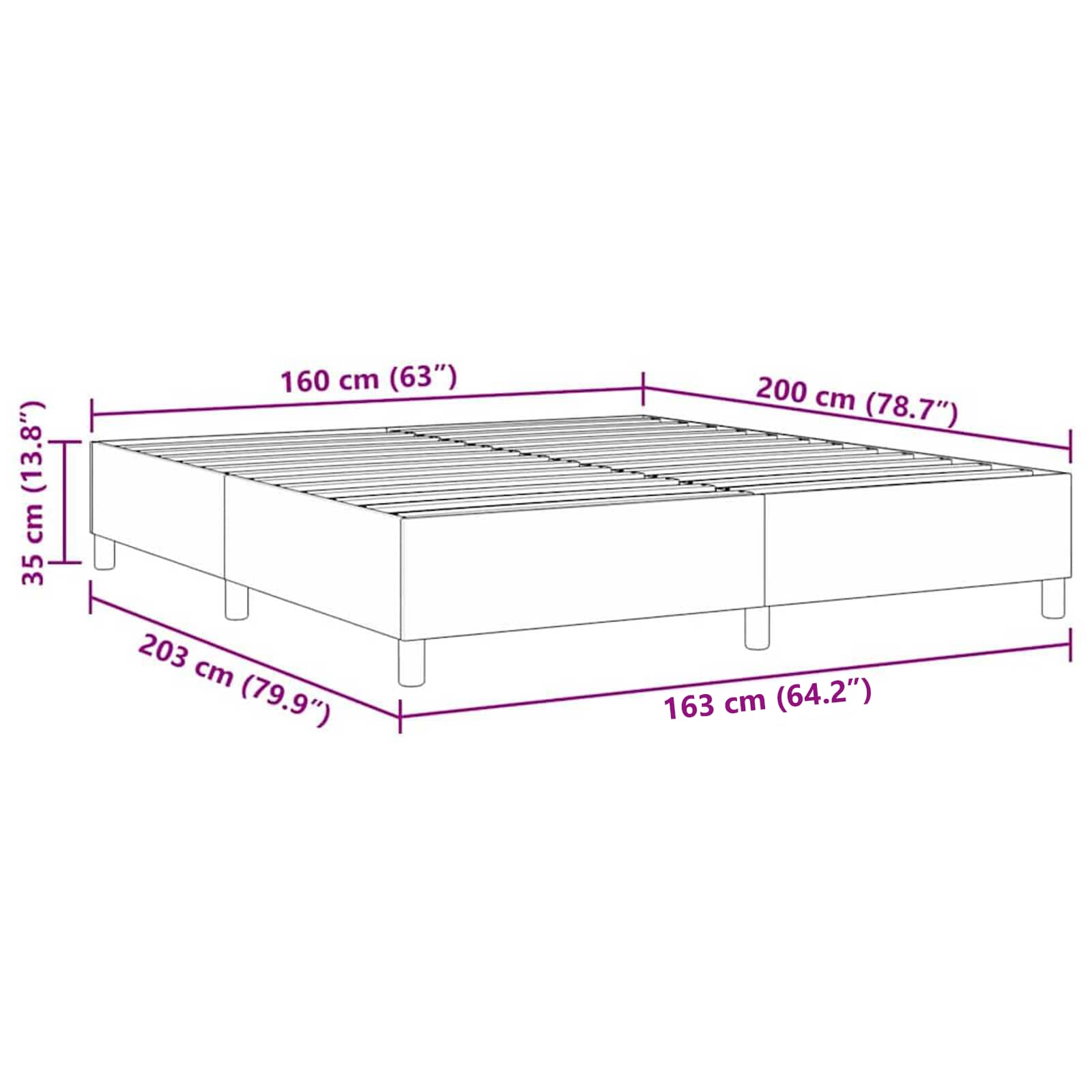 Krevetna platforma Tamno siva 160 x 200 cm Kordura tekstil