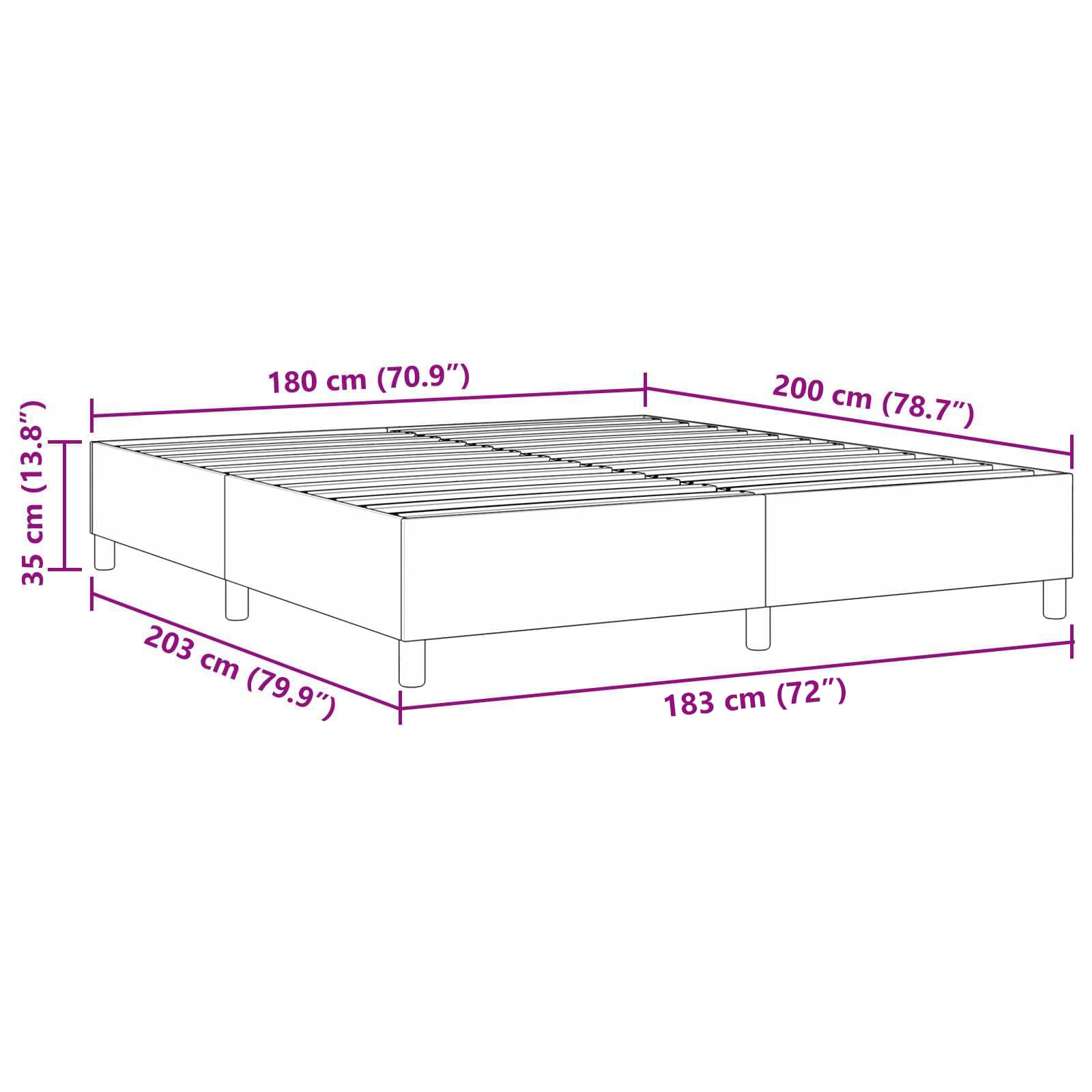 Krevetna platforma Svijetlo siva 180 x 200 cm Kordura tekstil