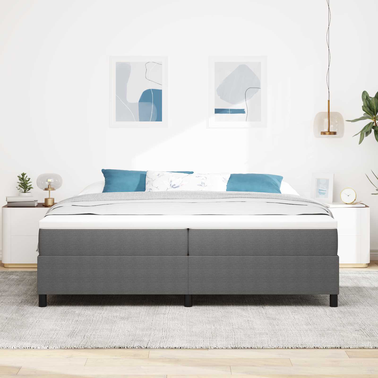 Krevetna platforma Svijetlo siva 200 x 200 cm Kordura tekstil