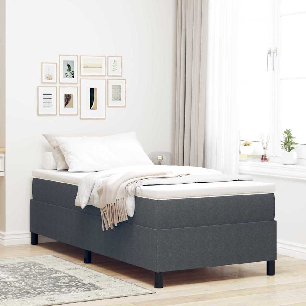 Krevet s opruga kutije Tamno siva i bijela 80 x 200 cm