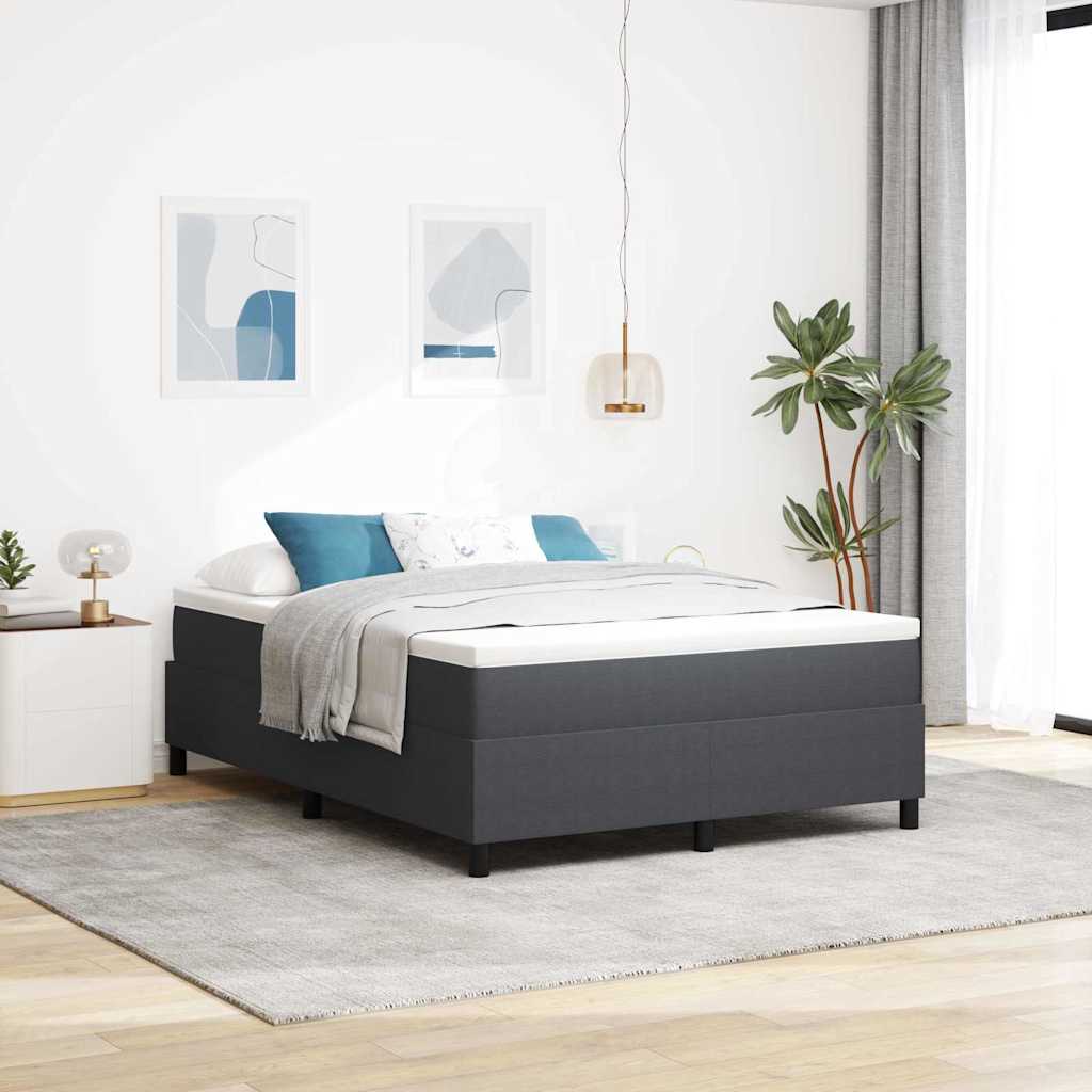 Krevet s opruga kutije Tamno siva i bijela 140 x 200 cm