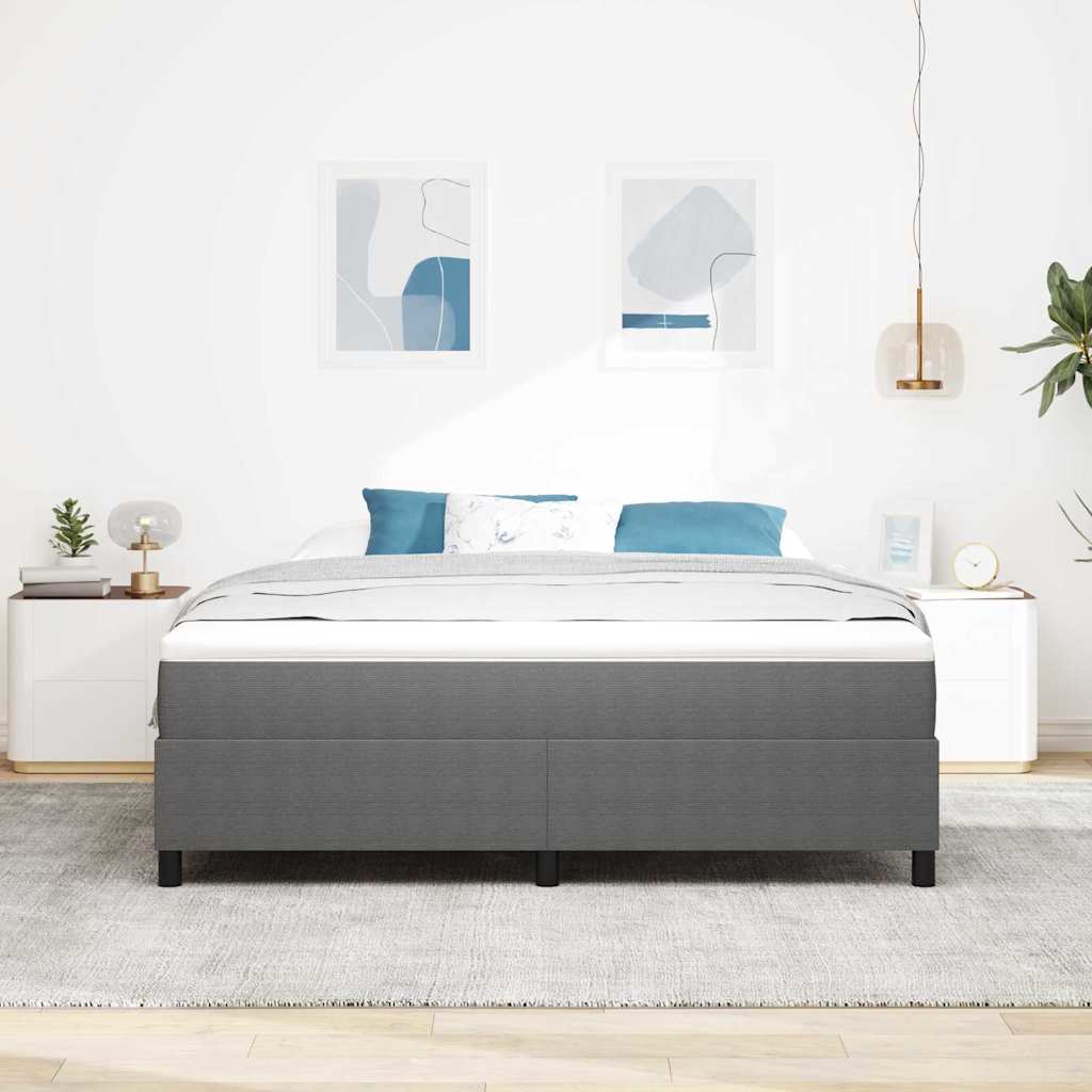 Krevet s opruga kutije Svijetlo siva i bijela. 180 x 200 cm
