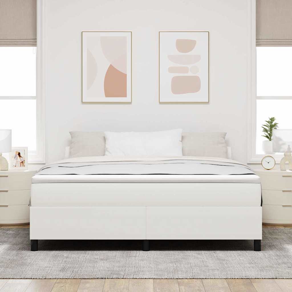 Krevet s opruga kutije Krema i bijela 180 x 200 cm