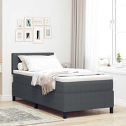 Krevet s opruga kutije Tamno siva i bijela 90 x 200 cm