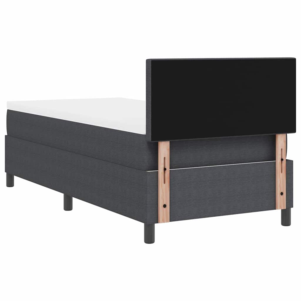 Krevet s opruga kutije Tamno siva i bijela 90 x 200 cm