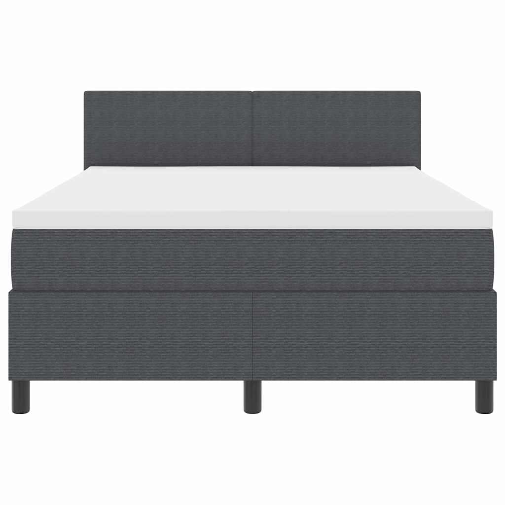 Krevet s opruga kutije Tamno siva i bijela 140 x 190 cm