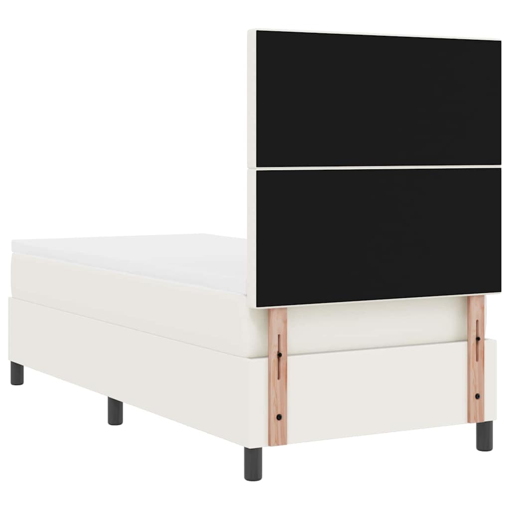 Krevet s opruga kutije s uzglavljem Krema i bijela 80 x 200 cm