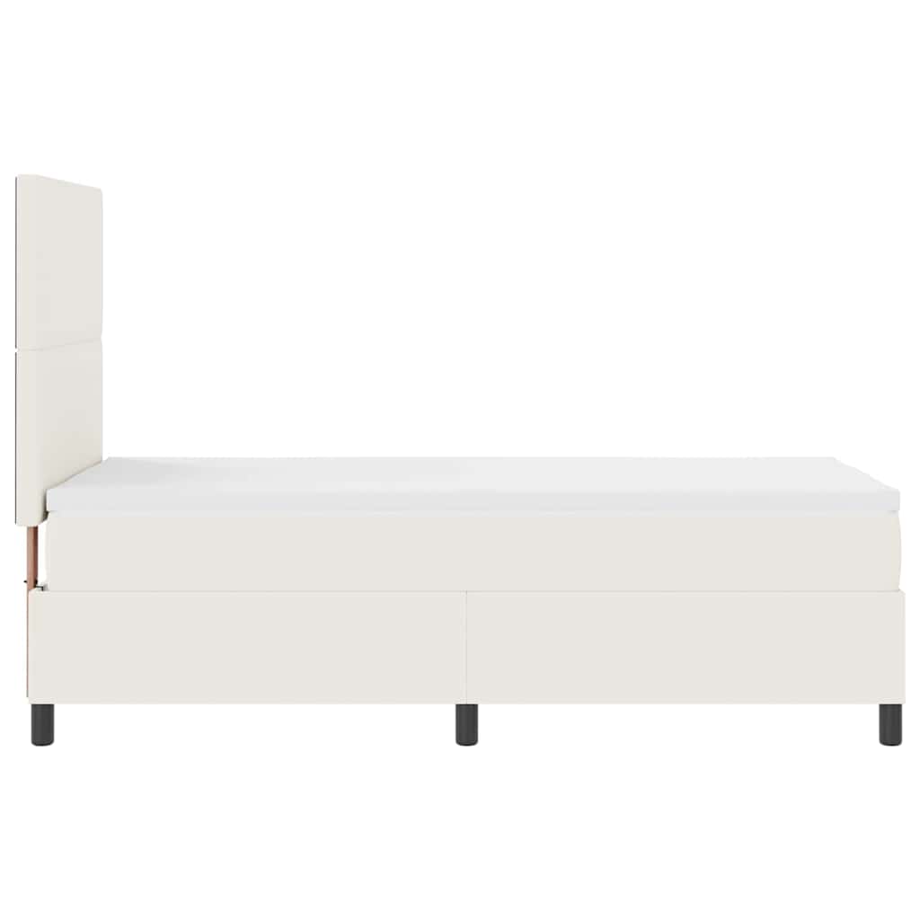 Krevet s opruga kutije s uzglavljem Krema i bijela 80 x 200 cm