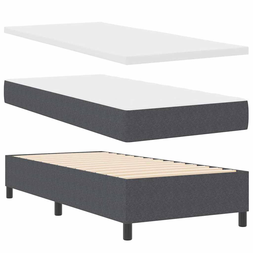 Krevet s opruga kutije Tamno siva i bijela 90 x 200 cm