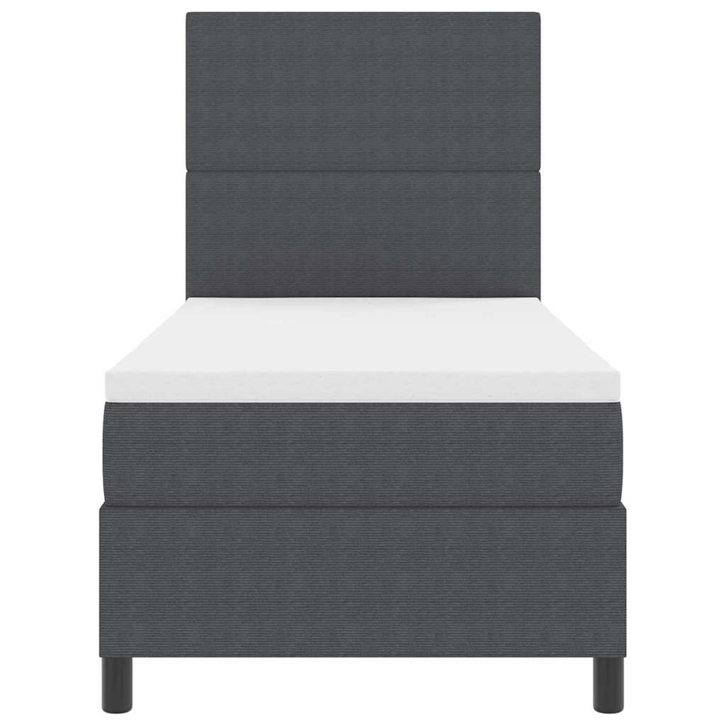 Krevet s opruga kutije Tamno siva i bijela 90 x 200 cm