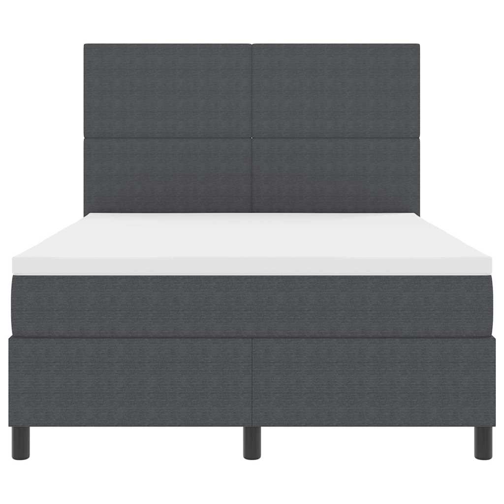 Krevet s opruga kutije Tamno siva i bijela 140 x 190 cm