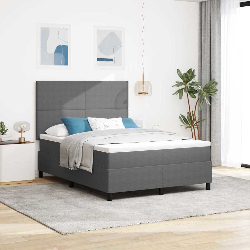 Krevet s opruga kutije Svijetlo siva i bijela. 160 x 200 cm