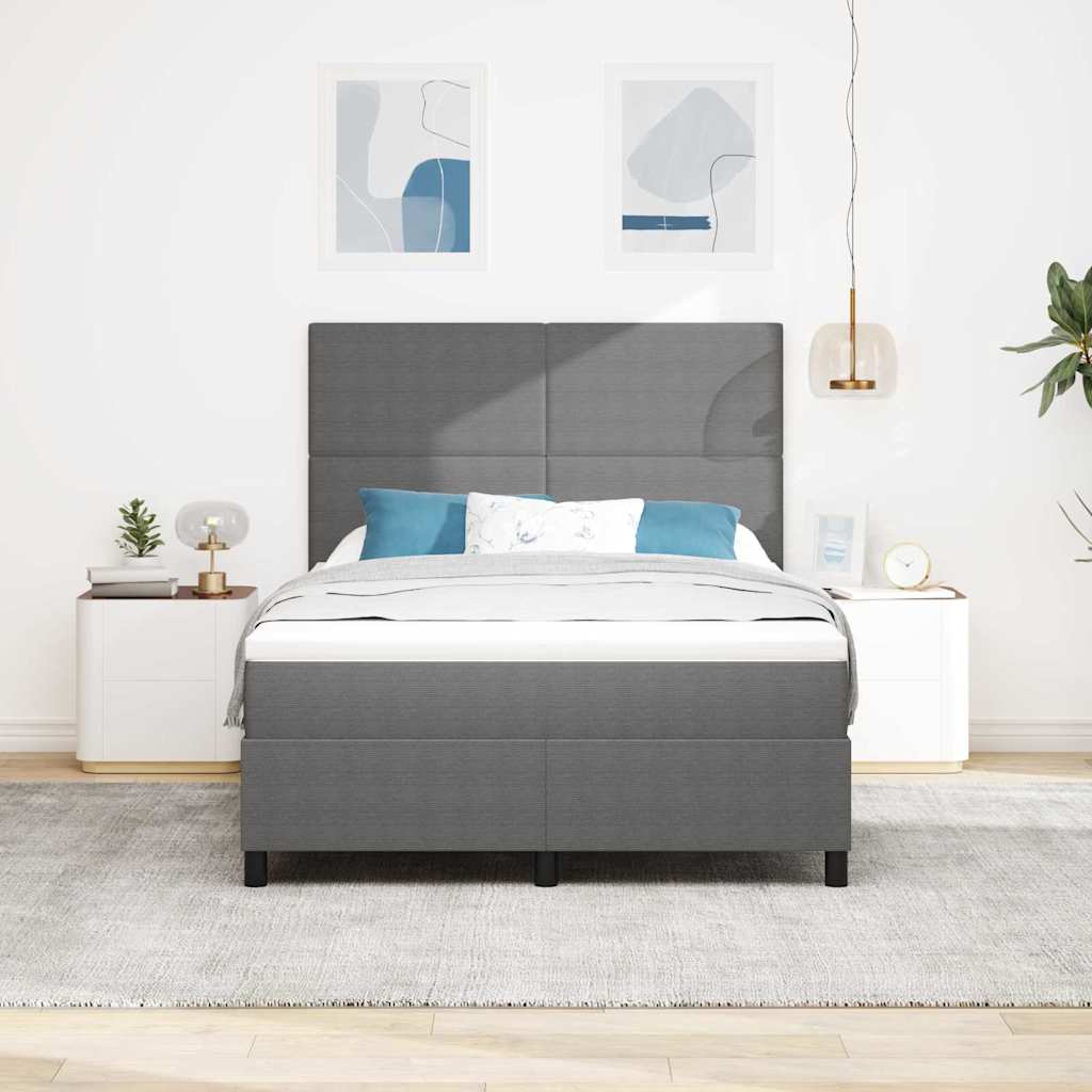 Krevet s opruga kutije Svijetlo siva i bijela. 160 x 200 cm