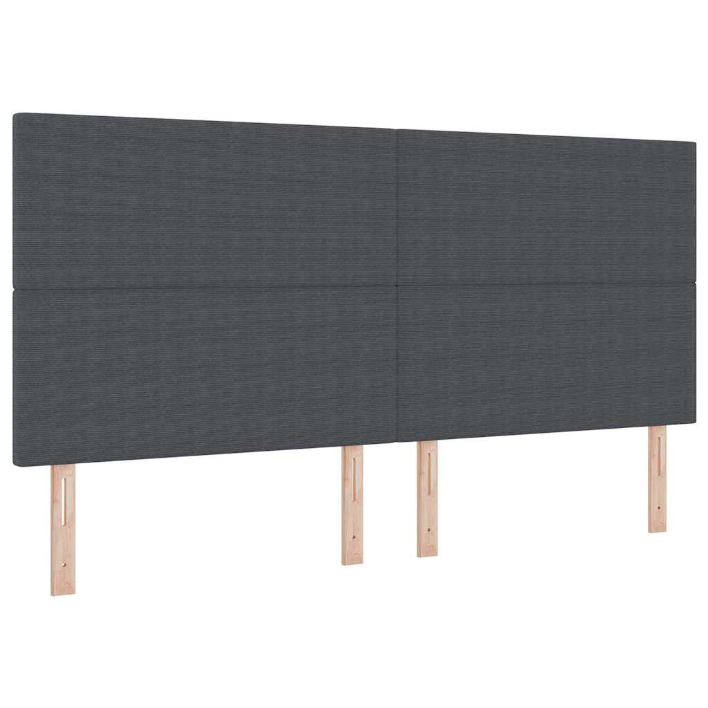 Krevet s opruga kutije Tamno siva i bijela 200 x 200 cm