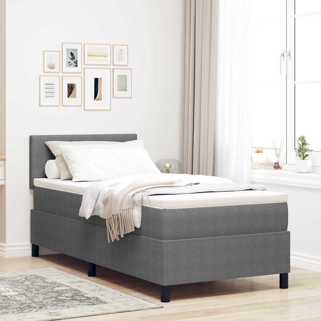 LED Box Spring Krevet Svijetlo siva i bijela. 80 x 200 cm