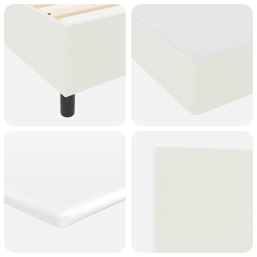 LED Box Spring Krevet s uzglavljem Krema i bijela 120 x 200 cm