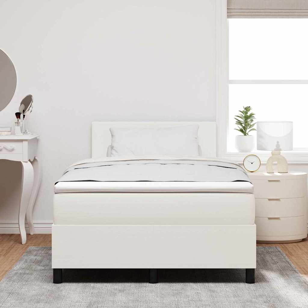 LED Box Spring Krevet s uzglavljem Krema i bijela 120 x 200 cm