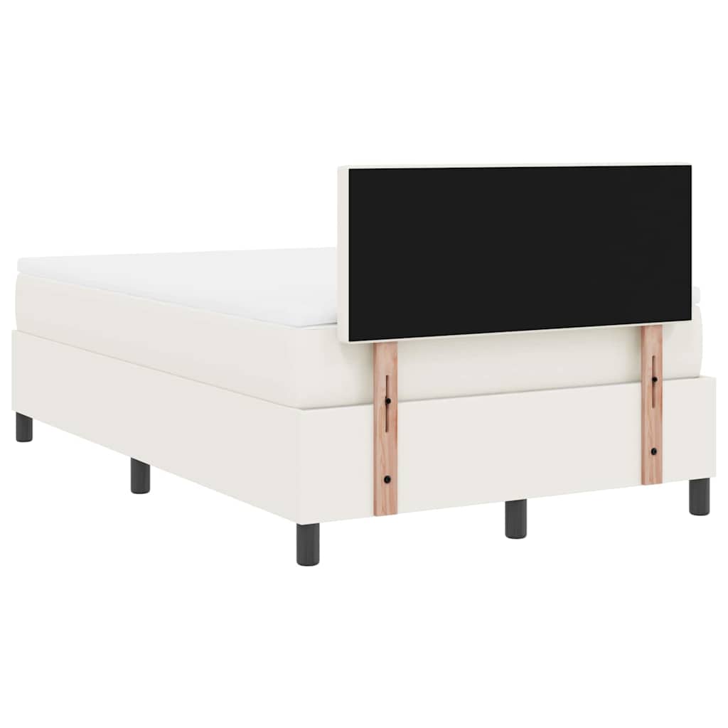 LED Box Spring Krevet s uzglavljem Krema i bijela 120 x 200 cm