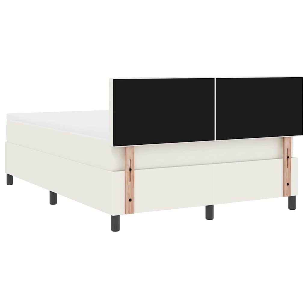 LED Box Spring Krevet s uzglavljem Krema i bijela 140 x 190 cm