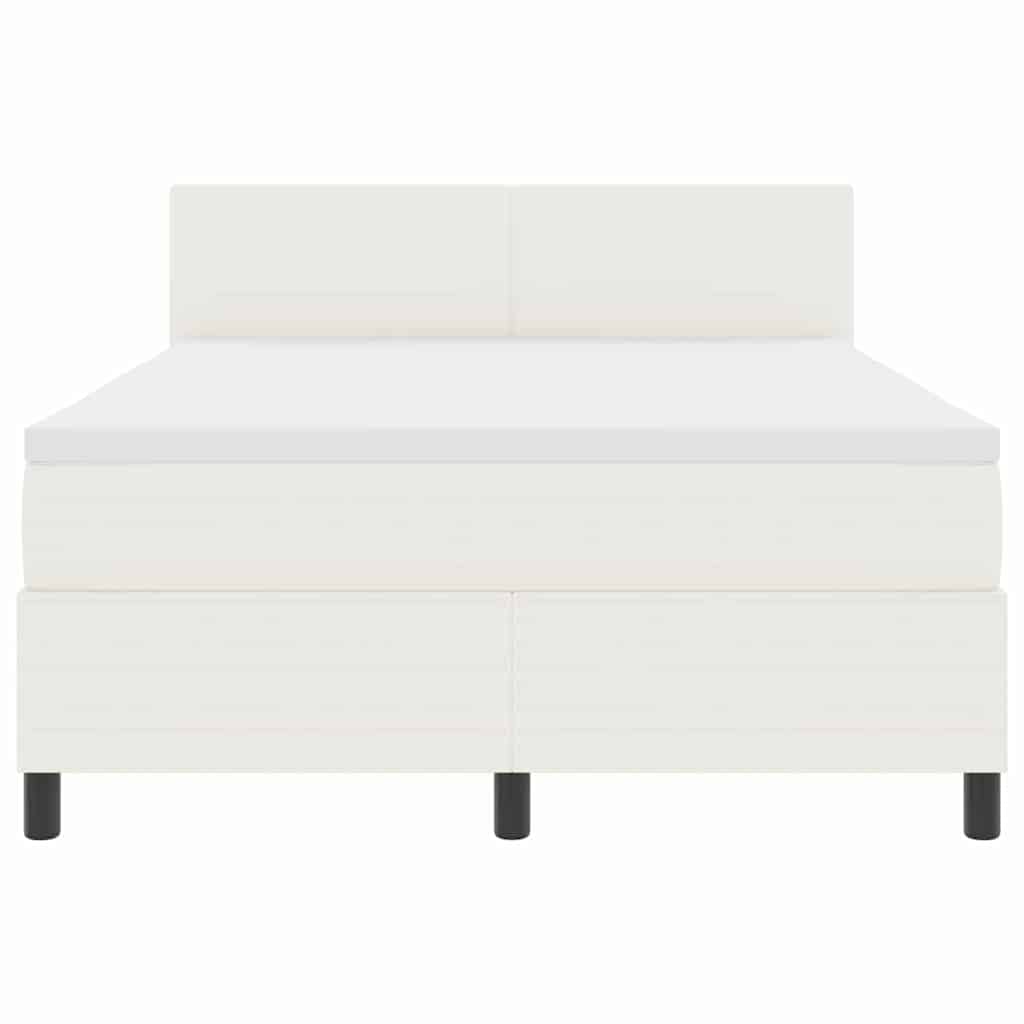 LED Box Spring Krevet s uzglavljem Krema i bijela 140 x 190 cm
