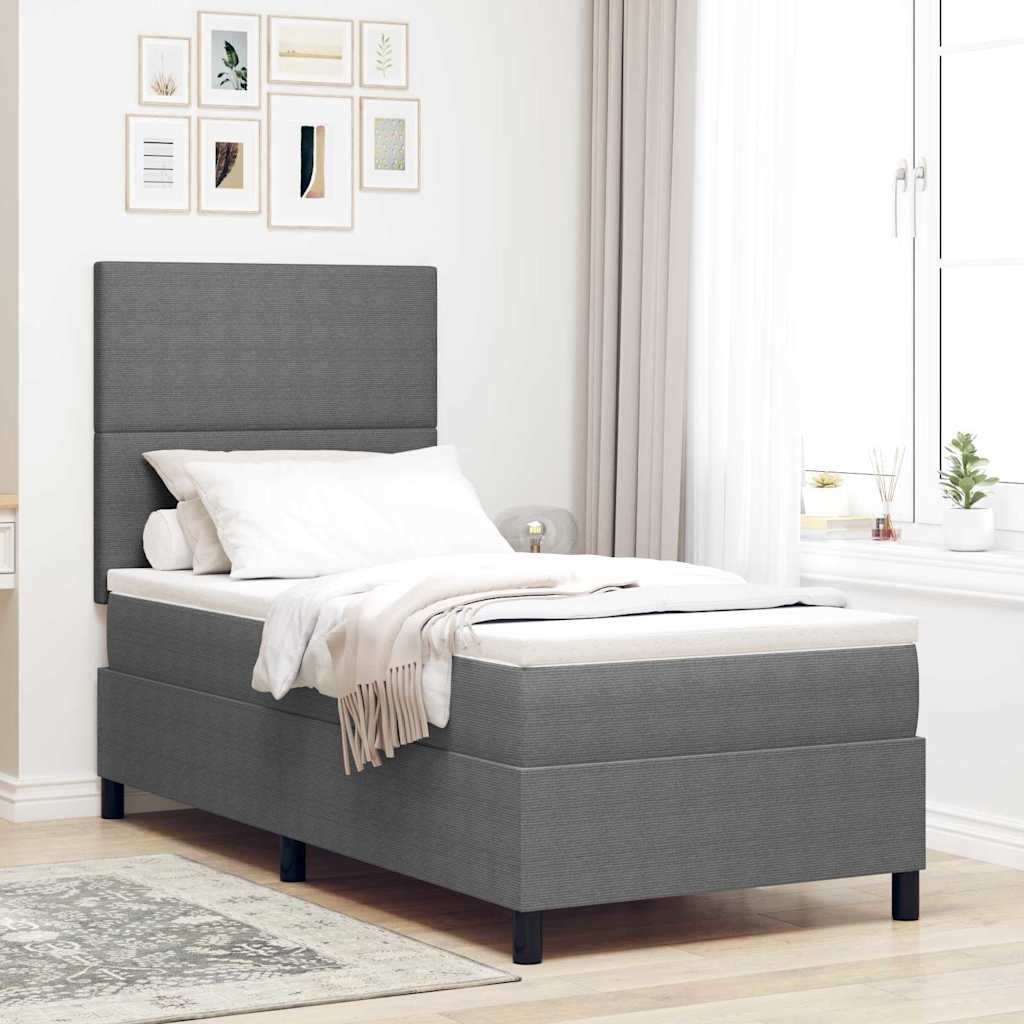 LED Box Spring Krevet Svijetlo siva i bijela. 80 x 200 cm