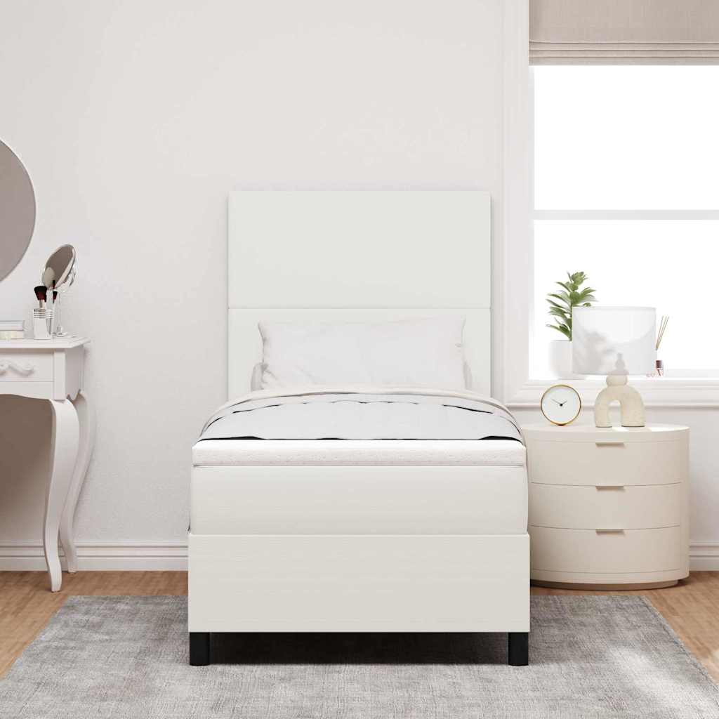 LED Box Spring Krevet s uzglavljem Krema i bijela 100 x 200 cm
